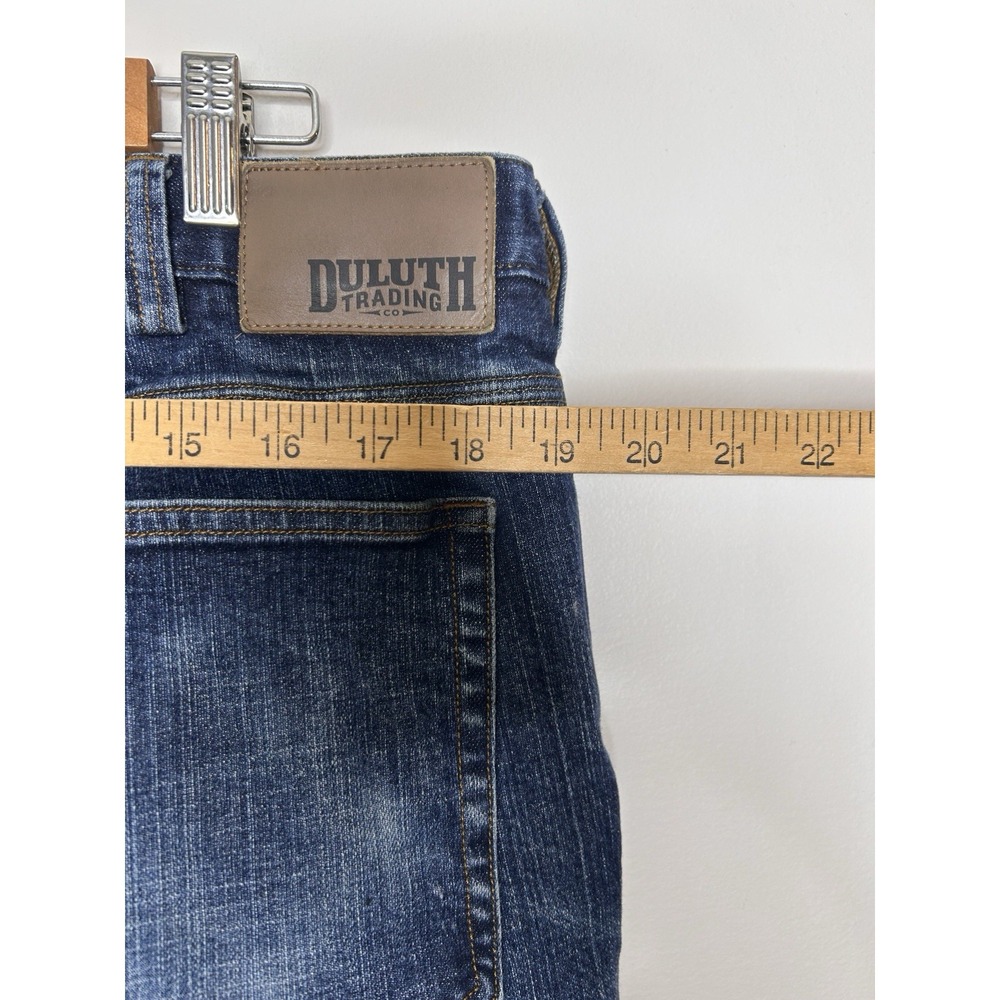 Duluth Trading Co Flex Ballroom Men's Dark Blue Denim Jeans Relaxed Size 38x28 - Picture 5 of 10